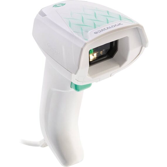 Datalogic Gryphon GD4620-HCK1-HD white healthcare wired HD scanner, exact-SKU Reichelt distributor image; USB cable included in kit