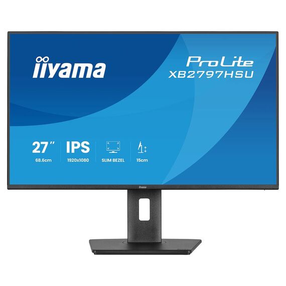 iiyama ProLite XB2797HSU-B1 27 inch IPS Full HD 120 Hz office monitor, front view