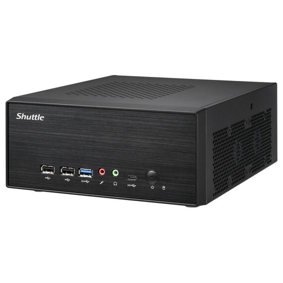 Shuttle XPC slim XB860G2 barebone mini PC, front angled view