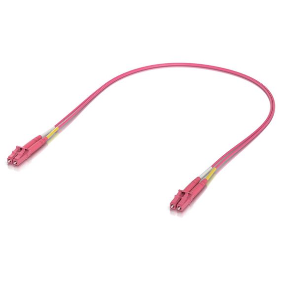 Ubiquiti OM4 Duplex LC UPC cable, one representative cable from the 0.5 m 50-pack