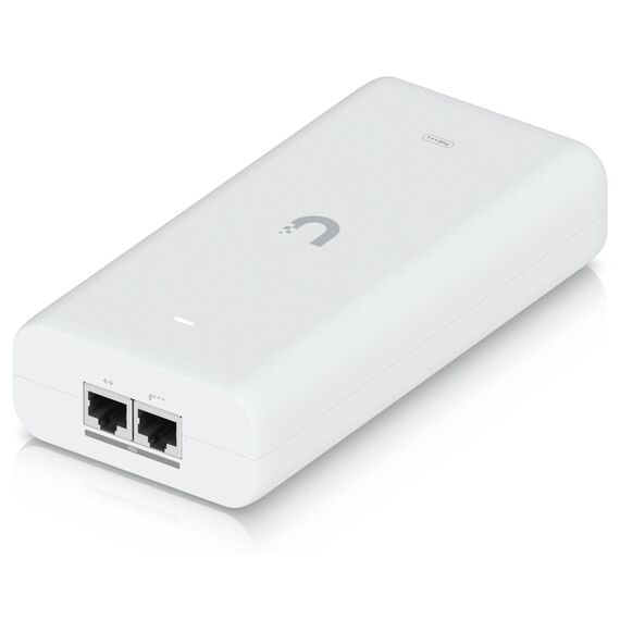 Ubiquiti UACC-PoE+++-10G adapter, 10G-marked RJ45 data input and PoE+++ output