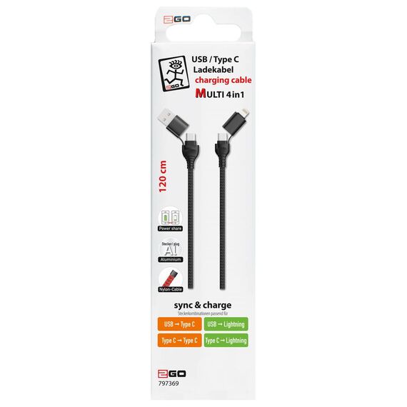 2GO 797369 black 120 cm retail package showing four alternative connection combinations