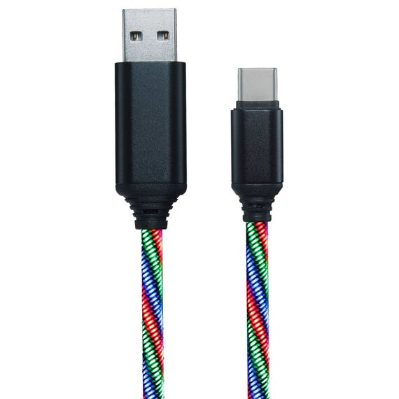2GO 797146 cable connector close-up with illuminated RGB braid