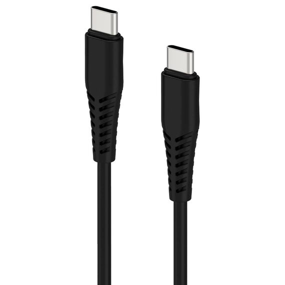 2GO 795849 black USB-C to USB-C cable with reinforced strain relief