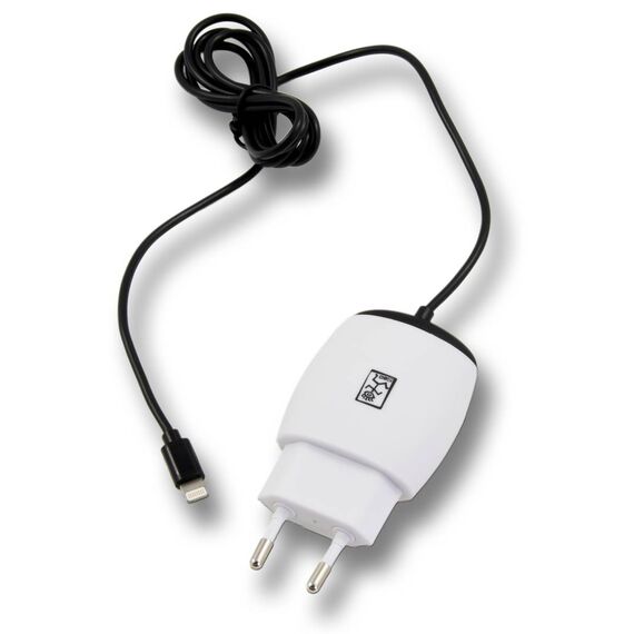 Alternate view of the 2GO 795630 charger and fixed Lightning cable
