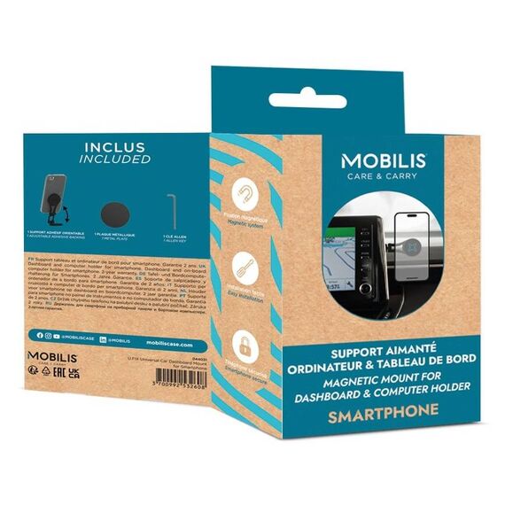 MOBILIS U.FIX 044031 Black Tilting Magnetic Dashboard and Computer Phone Mount
