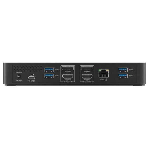 ICY BOX Heart Dock 2255 IB-DK2255AC USB-C DisplayLink Docking Station, Black