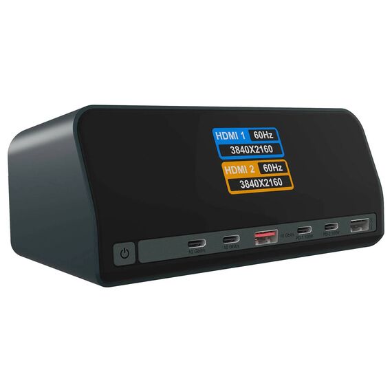 ICY BOX Heart Dock 2300 IB-DK2300-CH USB-C Dual HDMI Docking Station, Anthracite