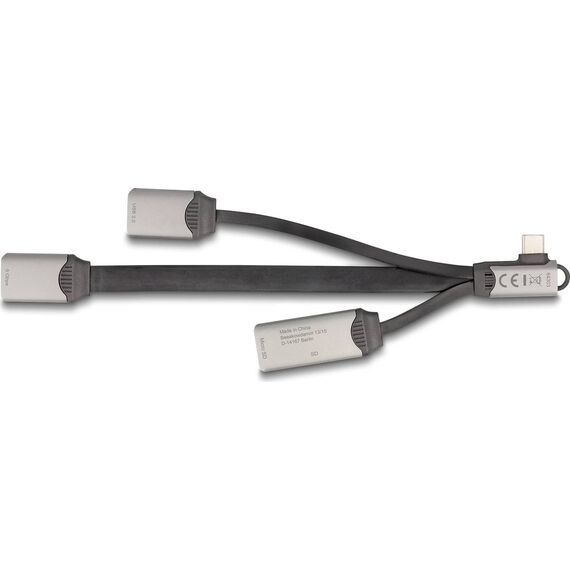 Delock 2-Port USB-C Hub with SD/microSD Card Reader