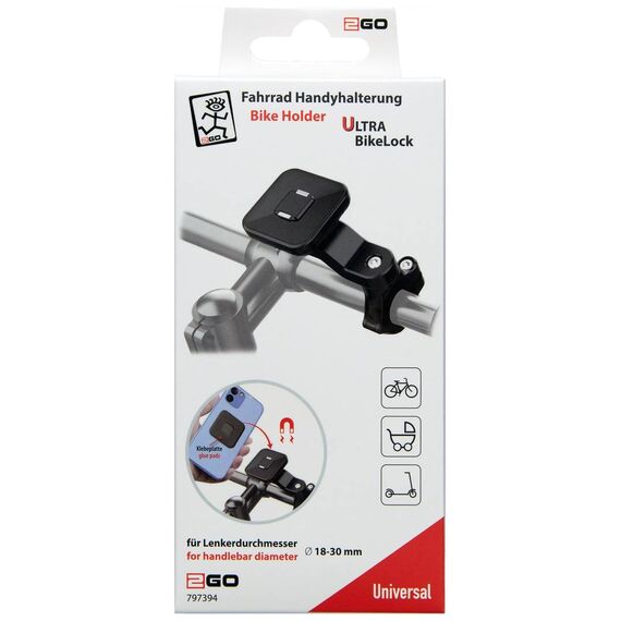 2GO 797394 Ultra BikeLock retail packaging; the pictured phone and bicycle are not included