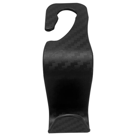 2GO 513119 Carbon-Look Car Headrest Hooks, Black, Set of Two
