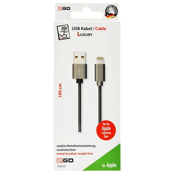 2GO 795810 Luxury retail package marked 100 cm and Apple Lightning 8-pin