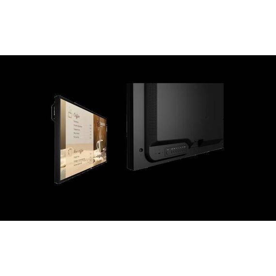 Philips 43BDL6017P/00 display composite: front view and rear control-panel detail of one display