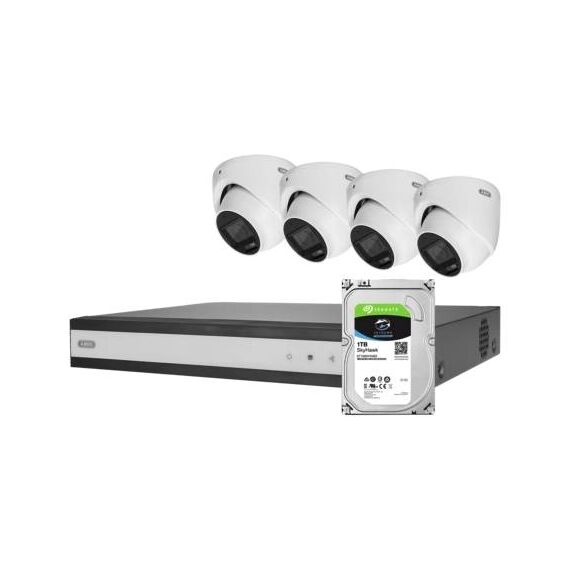 ABUS TVVR33843D Hybrid CCTV Kit 4 5MP Mini Dome Cameras 1TB HDD