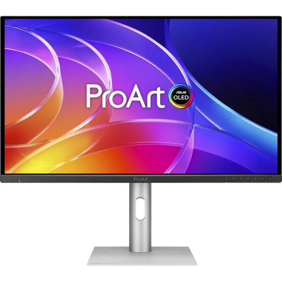 ASUS ProArt Display OLED PA279CDV front view; illustrative screen artwork