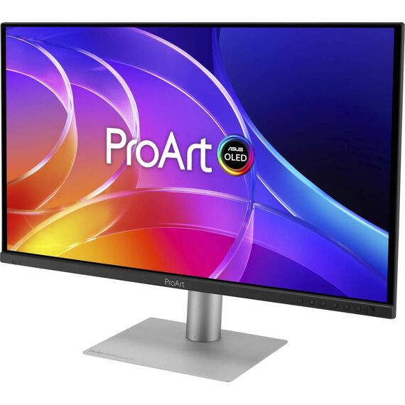 ASUS ProArt Display OLED PA279CDV front view; illustrative screen artwork