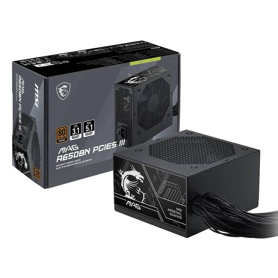 MSI MAG A650BN PCIE5 III 650W ATX 3.1 PSU 80 PLUS Bronze