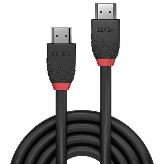 Lindy 36503 family image: coiled black HDMI cable with both male plugs; pictured length is not established.