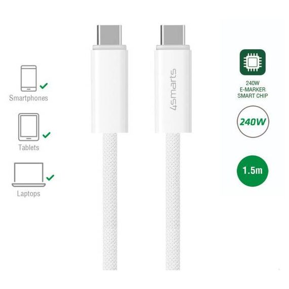 4smarts PremiumCord cable ends with 240 W, 1.5 m and E-Marker badges