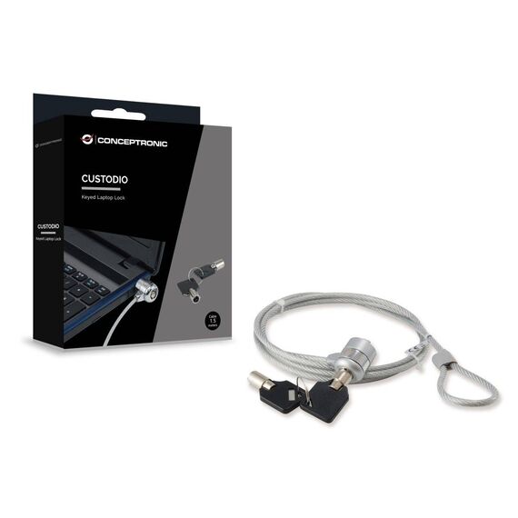 Conceptronic CNBSLOCK15 Silver Keyed Laptop Lock 1.5m