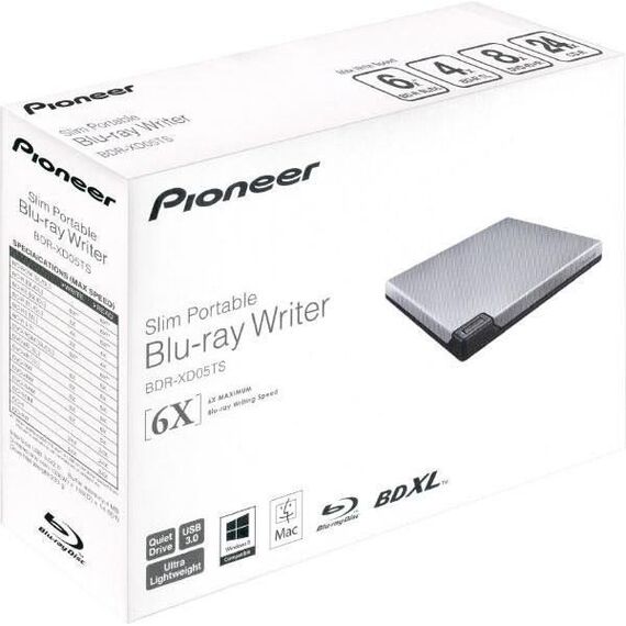 Pioneer BDR-XD05TS silver, USB 3.0