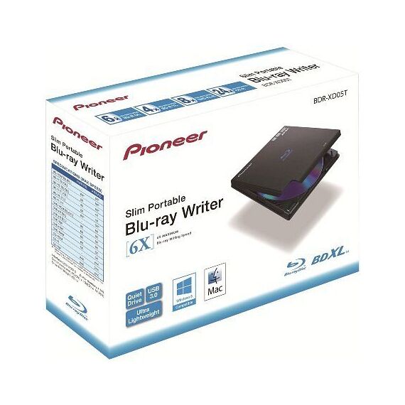 Pioneer BDR-XD05T black, USB 3.0