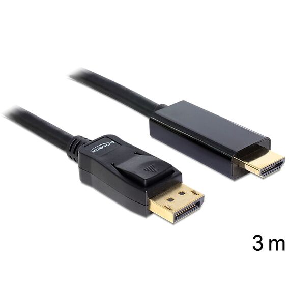 Delock Cable Displayport 1.1 male > High Speed HDMI-A male passive 3 m