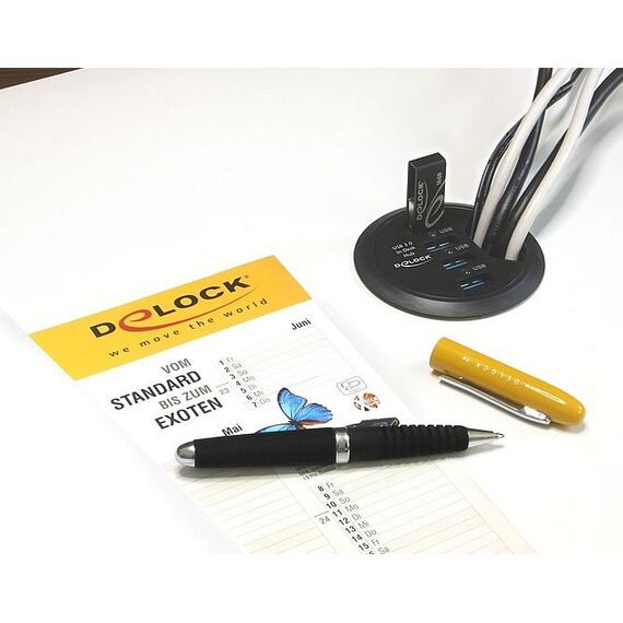 DeLOCK table-Hub, 4-port, USB 3.0