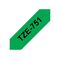 Brother TZe751 Black on green Roll (2.4 cm x 8 m) | TZE751