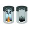 Durable Fire Extinguishing Metal Waste Bin  TUV Certified 15L Silver